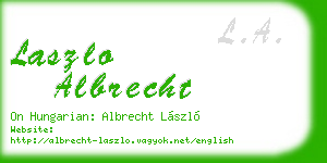 laszlo albrecht business card